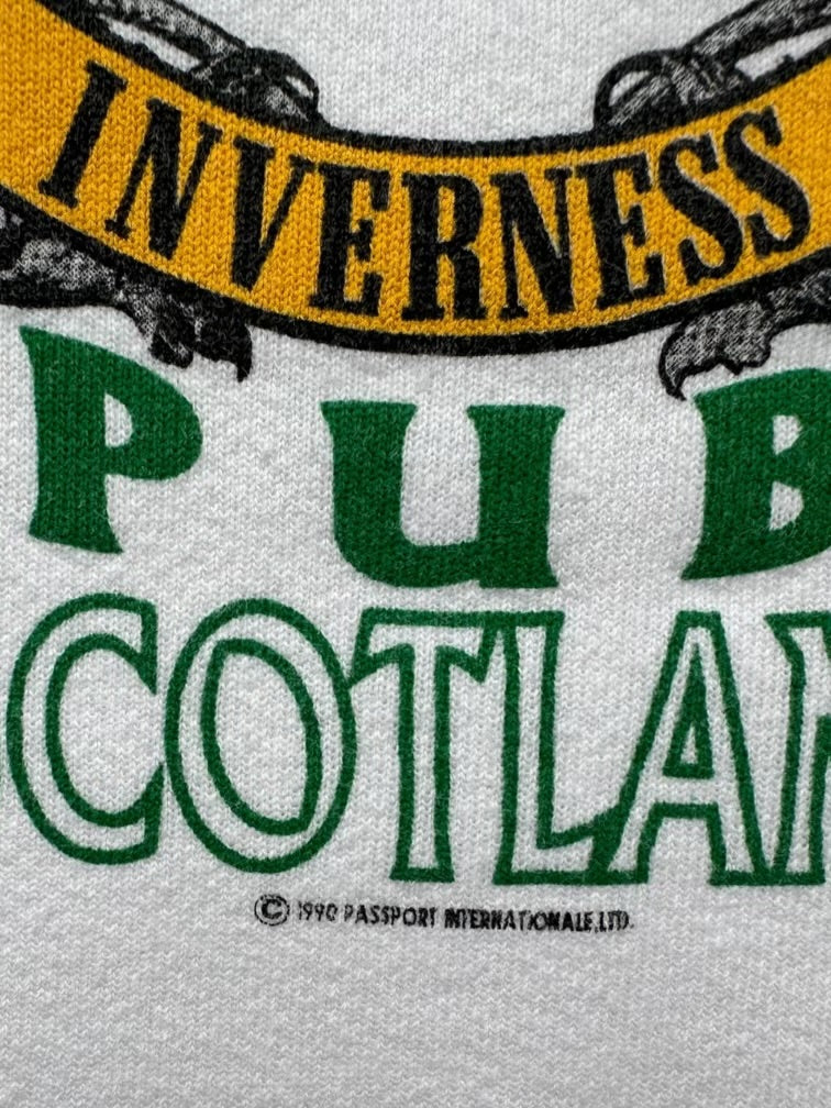 90s Moffetts Pub Scotland Collared Crewneck - Medium