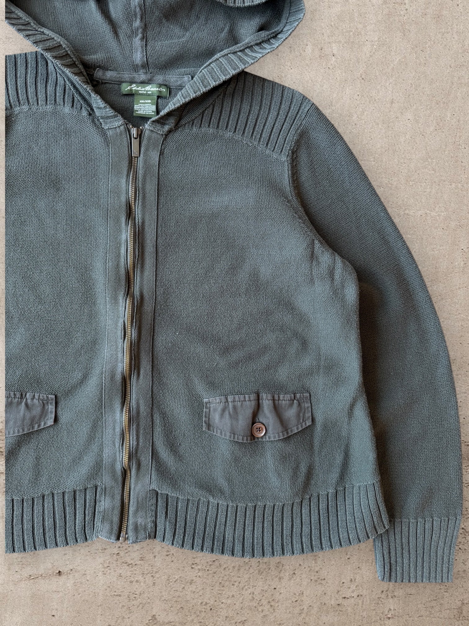 00s Eddie Bauer Two Pocket Knit Hoodie - XL