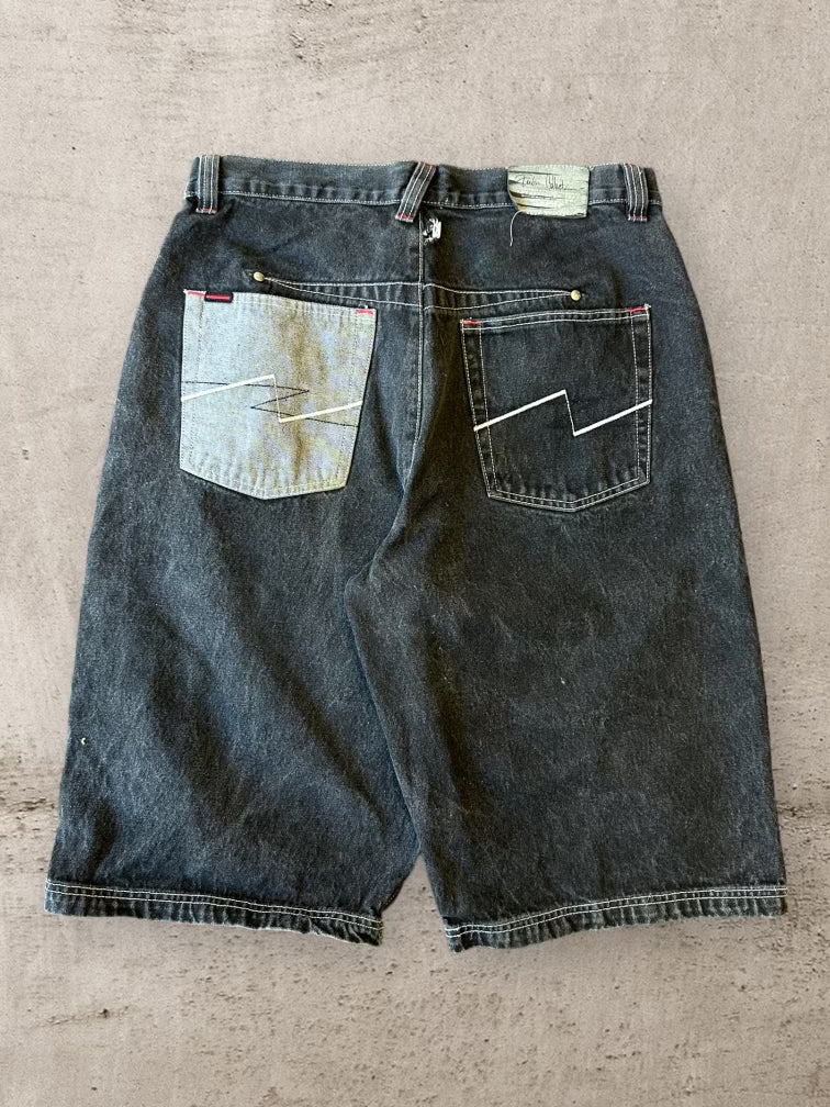 00s Fubu Collection Dark Wash Baggy Denim Shorts - 34”