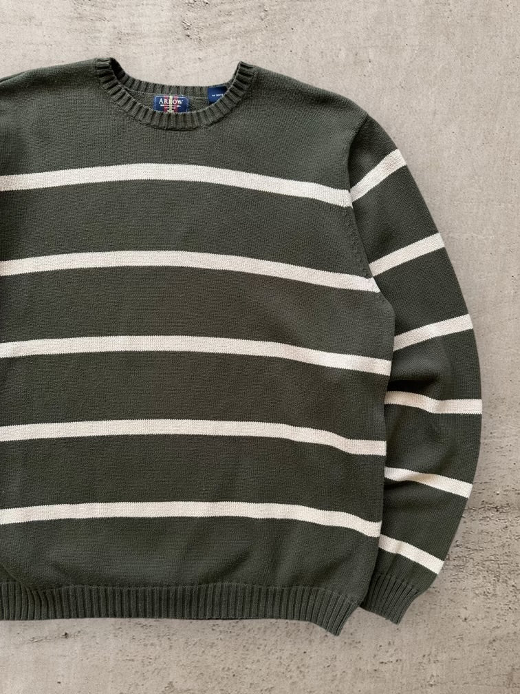 00s Arrow Striped Knit Sweater - XL