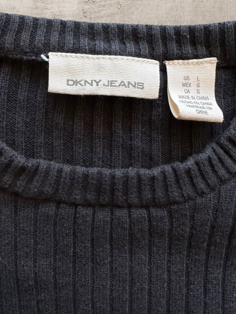 00s DKNY Script Knit Sweater - Large