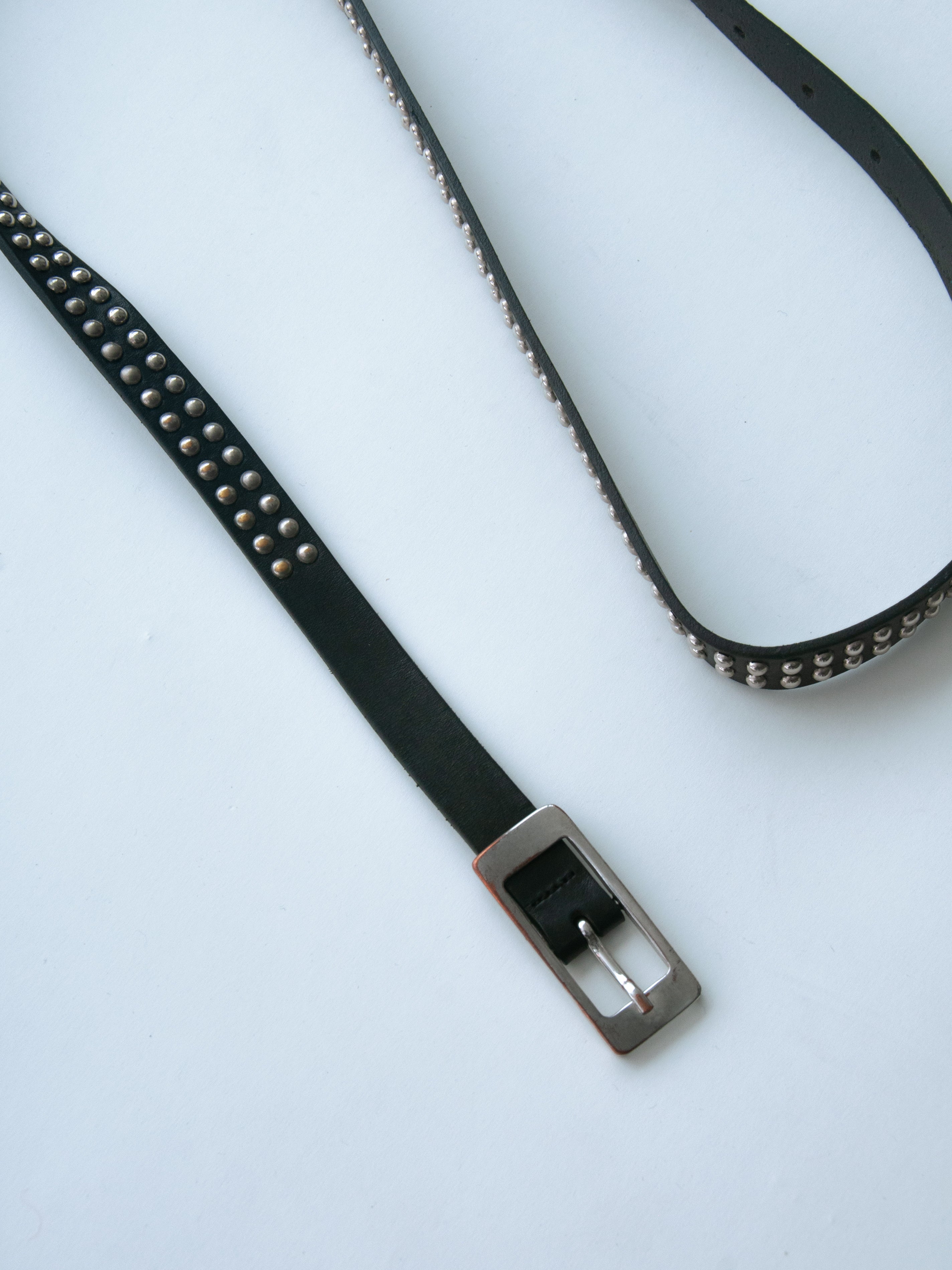 00s Studded Black Leather Belt - 38” – The Juncture