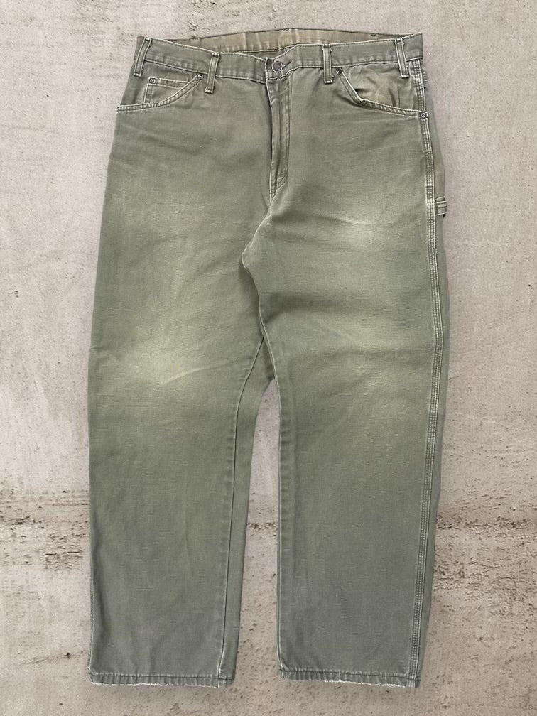 00s Dickies Faded Green Carpenter Pants - 36x29