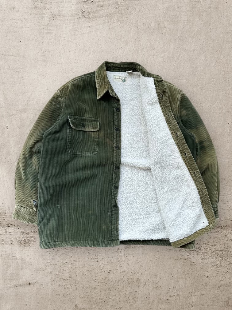 00s Field Master Sherpa Lined Faded Corduroy Button Up - XL