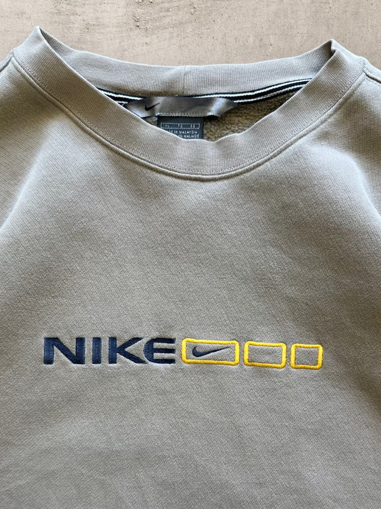 00s Nike Tan Embroidered Crewneck - XL