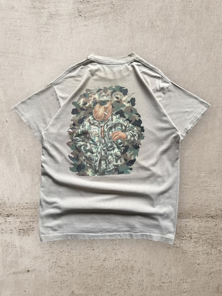 90s Camel Cigarettes Camouflage Joe Pocket T-Shirt - Large