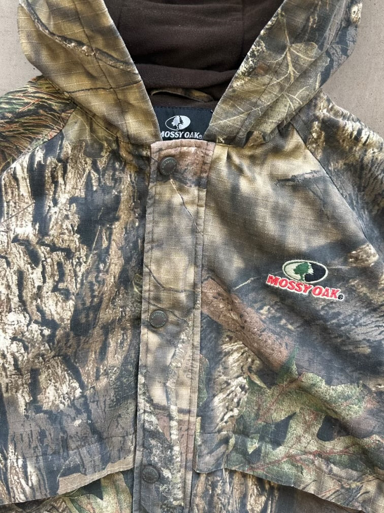 00s Mossy Oak Real Tree Camouflage Hooded Jacket - Small