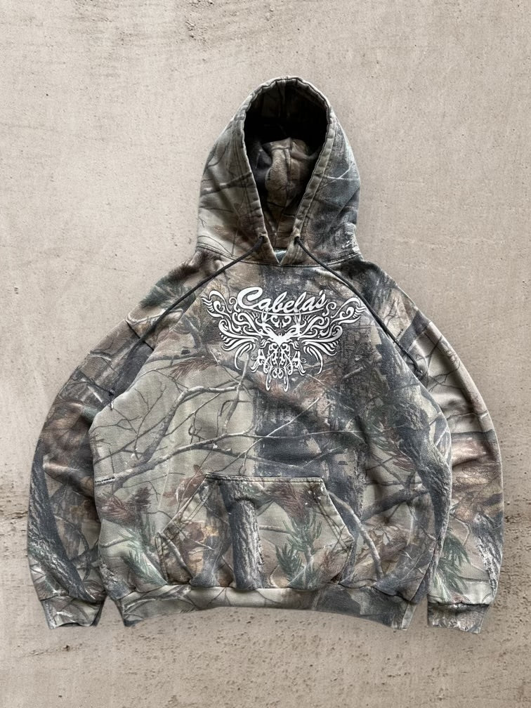 00s Cabelas Real Tree Camouflage Hoodie - Medium