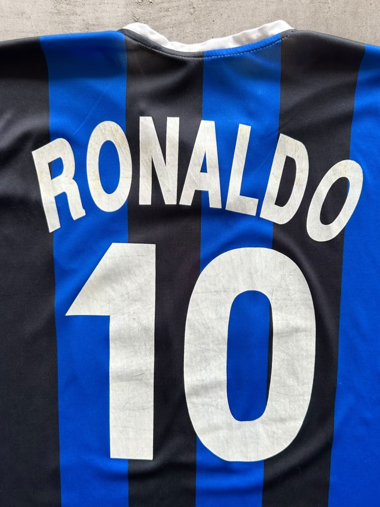 90s Inter Milan Football Club Ronaldo Jersey - XL