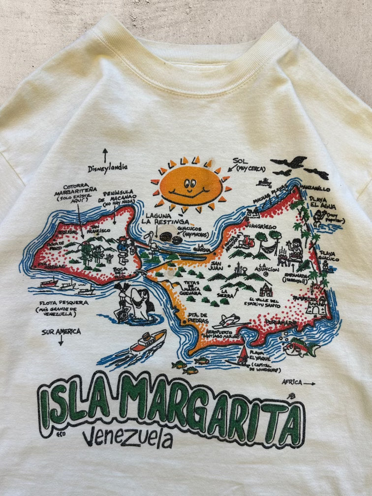 90s Isla Margarita Map T-Shirt - Small