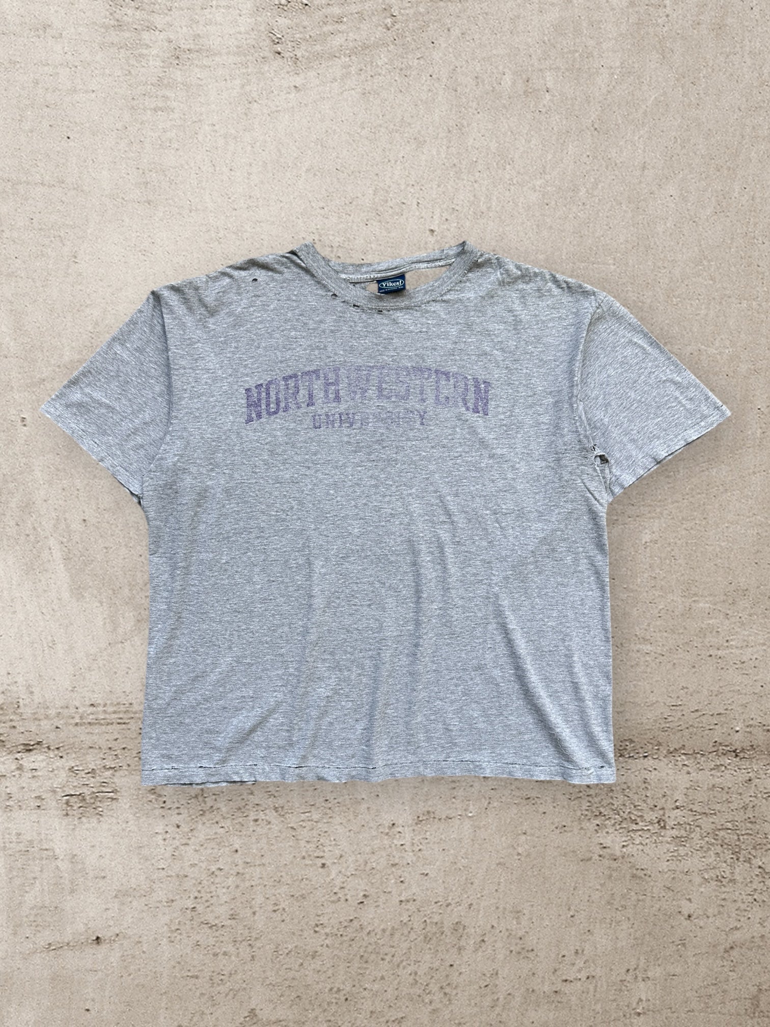 00s Northwestern University Distressed Graphic T-Shirt - XL