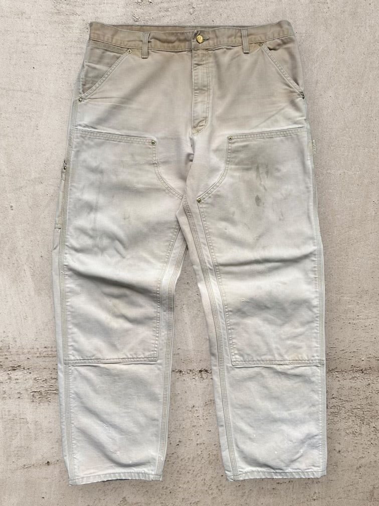 90s Carhartt Faded Double Knee Pants - 36x30