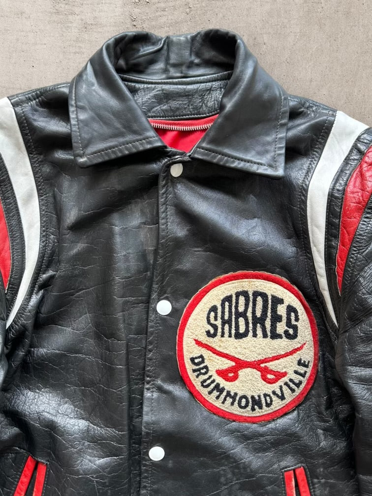 70s/80s Canadian Sabres Drummondville Leather Jacket - Medium