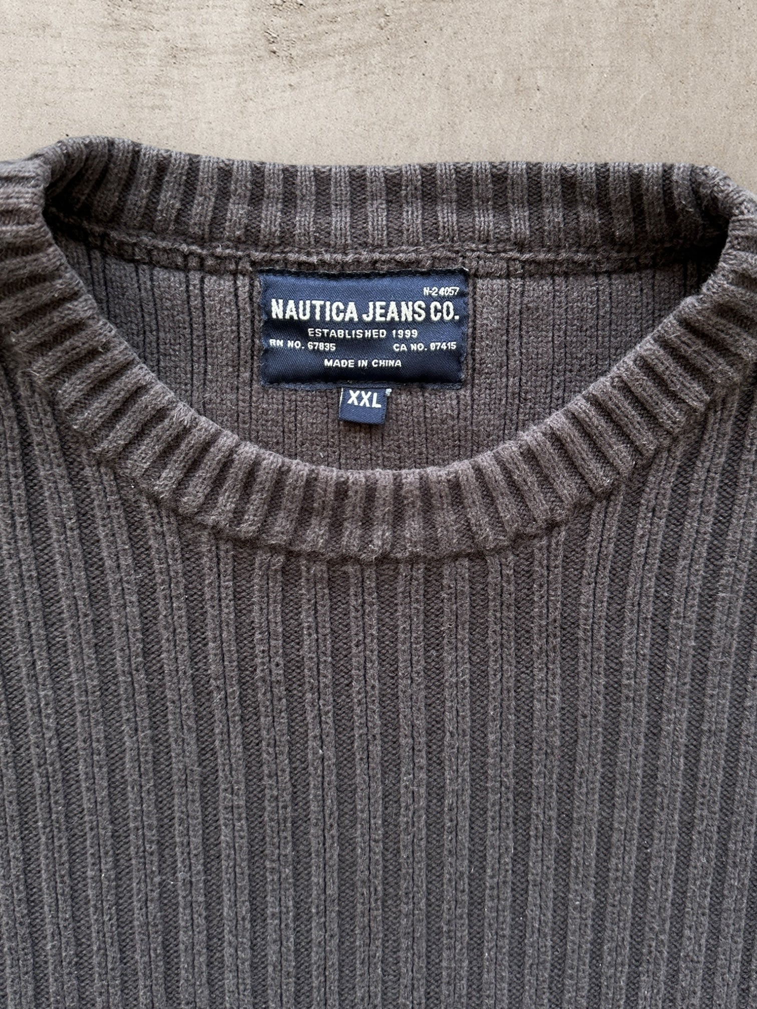 00s Nautica Ribbed Knit Sweater - Large