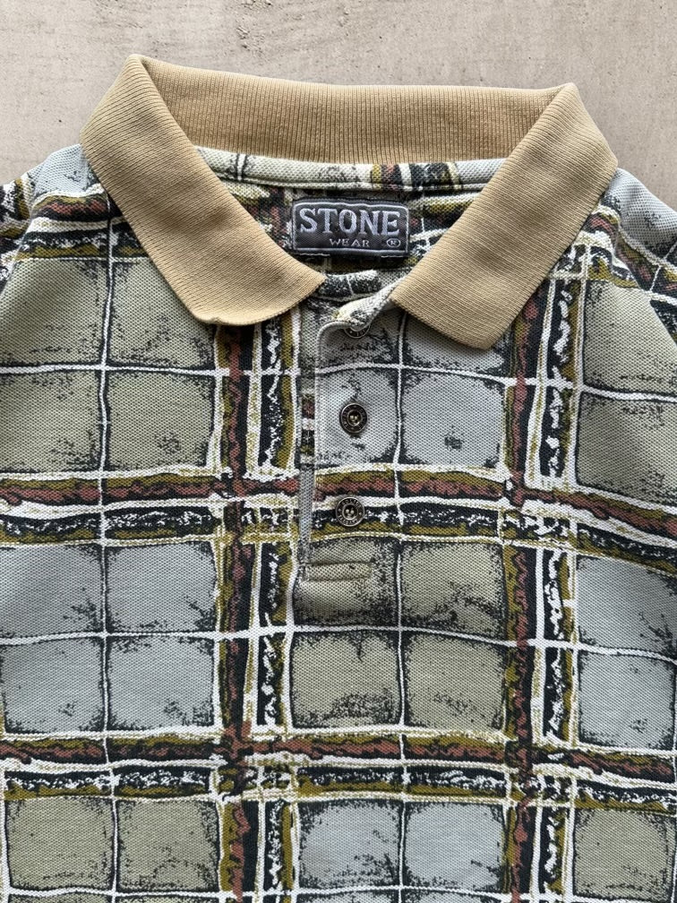 90s Stone Wear Multicolor Polo Shirt - XL