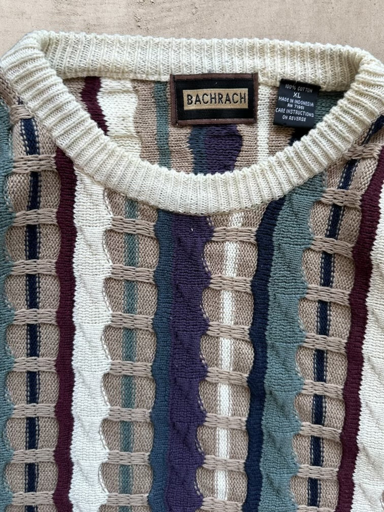 90s Bachrach Multicolor Knit Sweater - XL