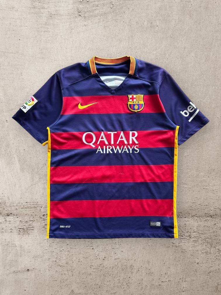 Nike Striped Barcelona Soccer Jersey - Medium