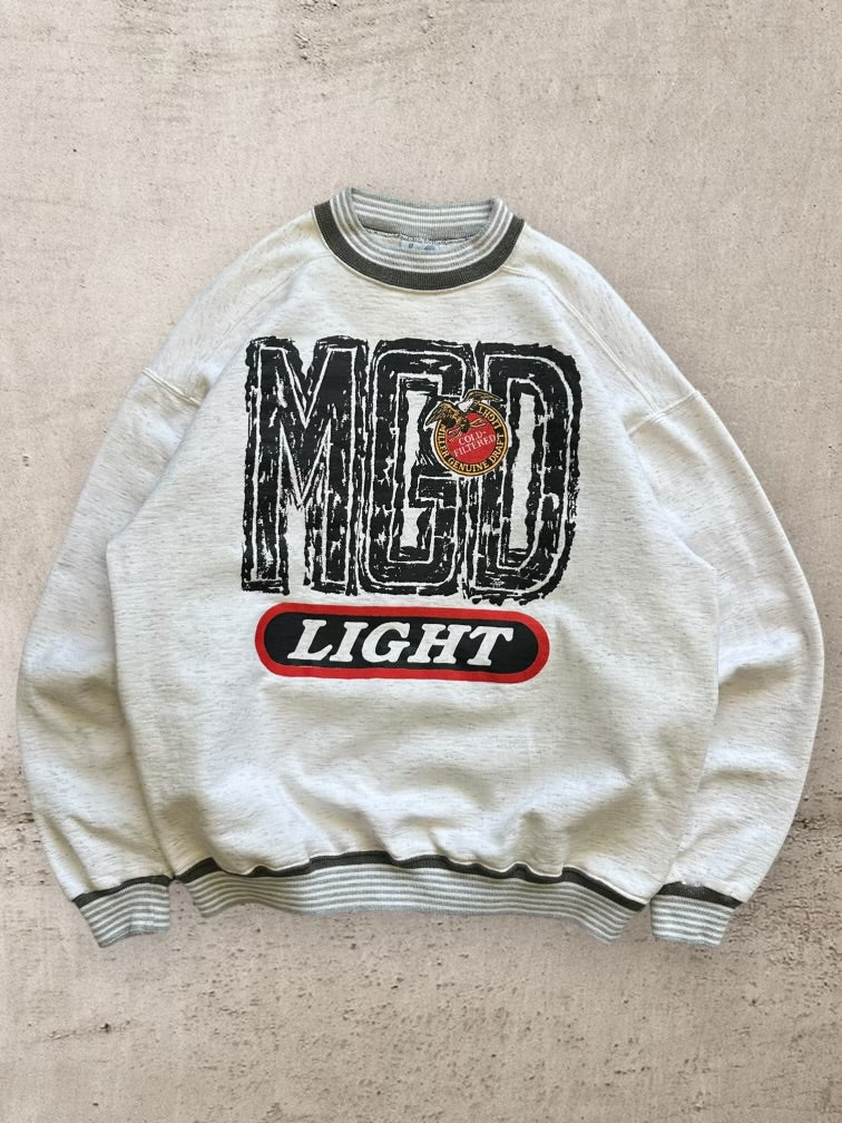 90s MGD Light Striped Graphic Crewneck - Large