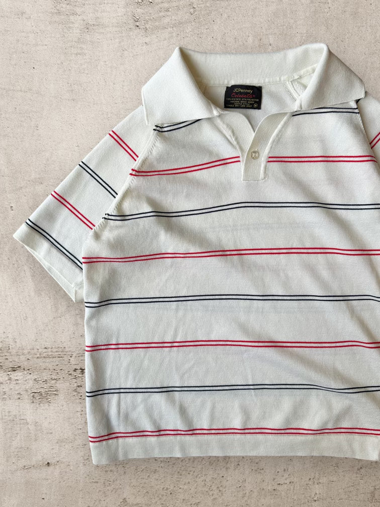 80s JCPenny Striped Polo Shirt - Medium