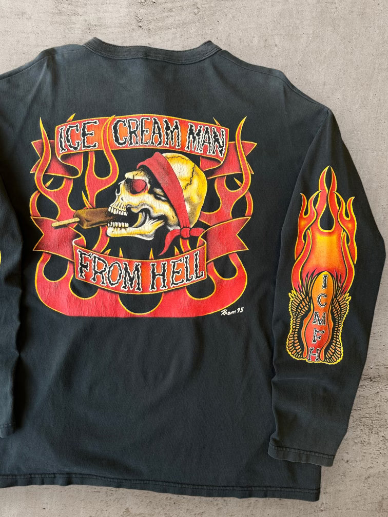 90s Ice Cream Man From Hell Long Sleeve T-Shirt - XL