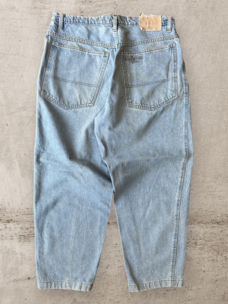 90s Dope Light Wash Denim Jeans  - 34x27