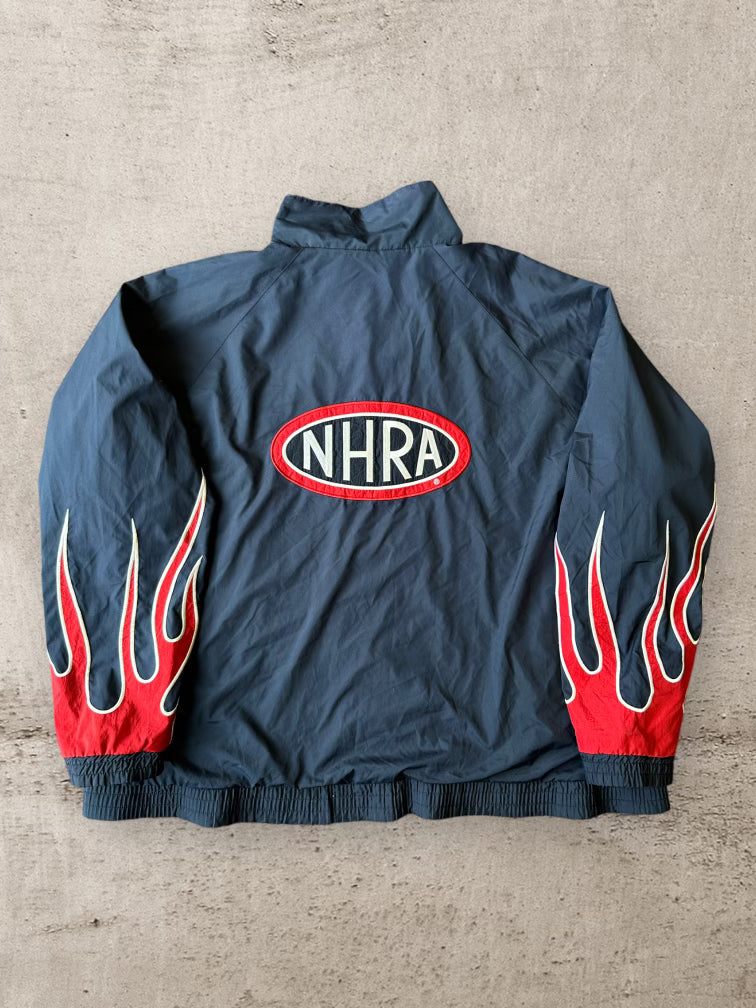 90s NHRA Flame Sleeves Zip Up Jacket - XXL