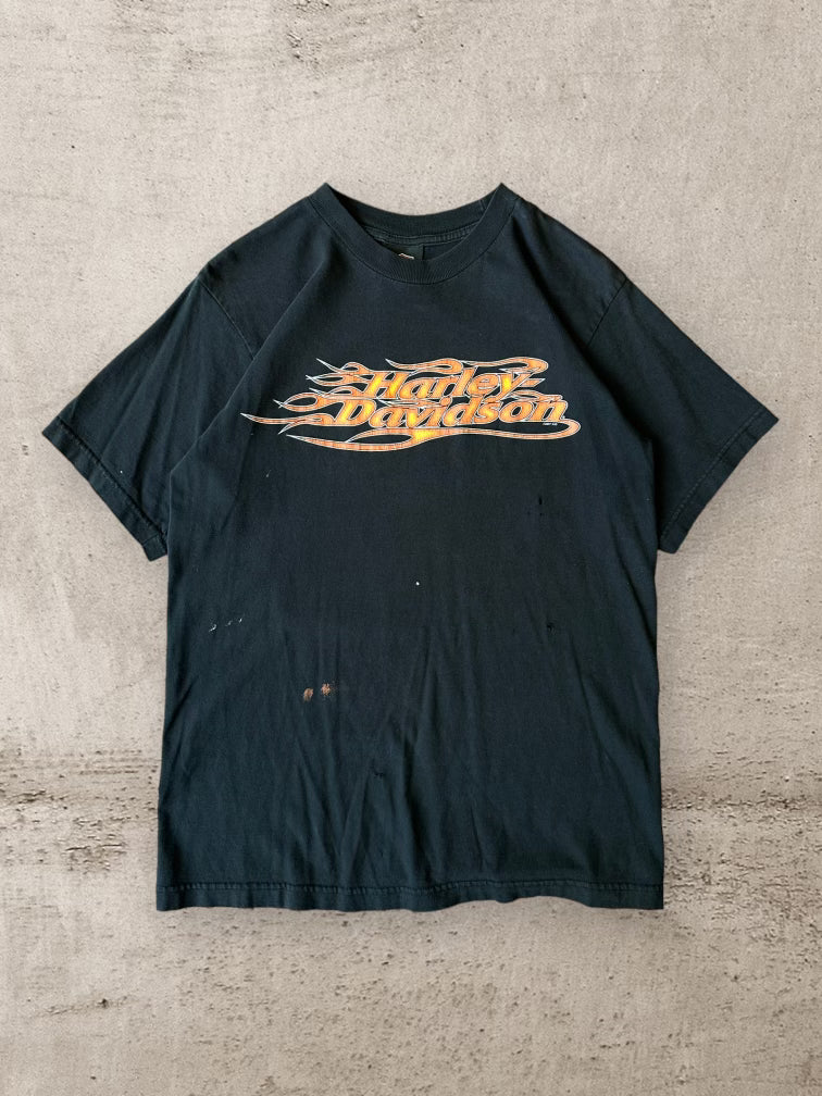 00s Harley Davidson Flames T-Shirt - Medium