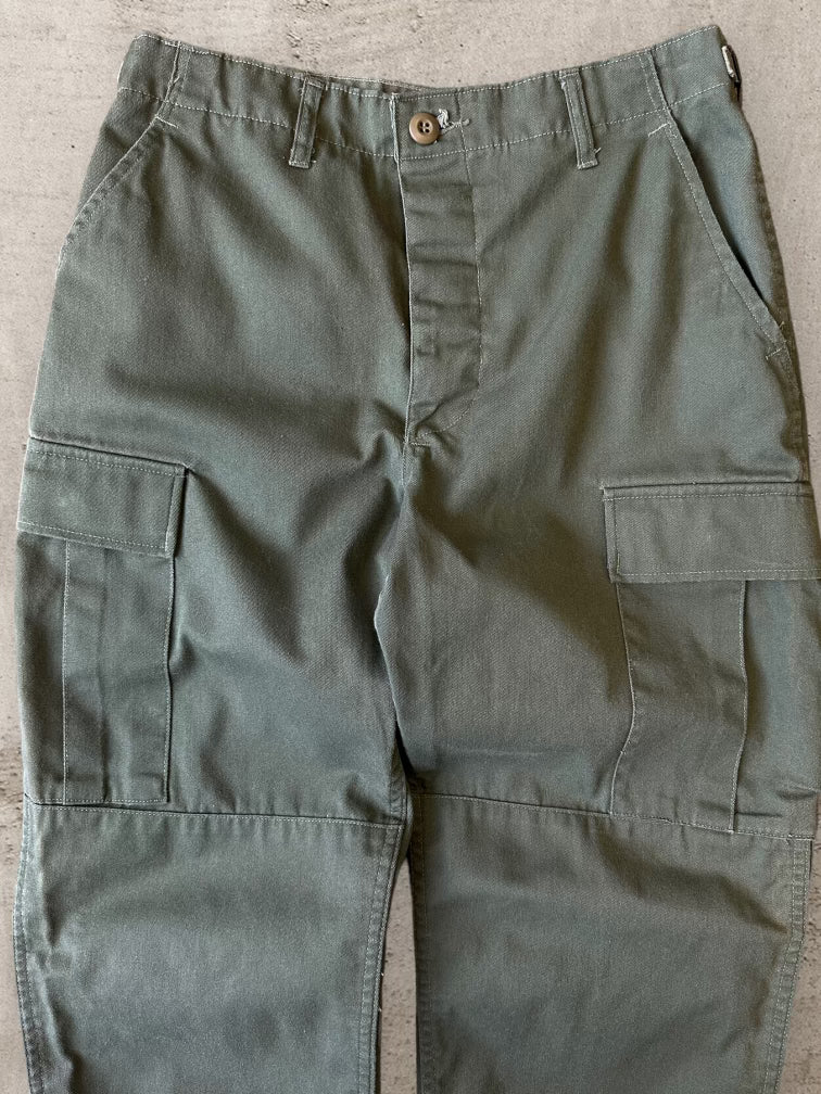 00s Proper Olive Green Military Cargo Pants - 28x31