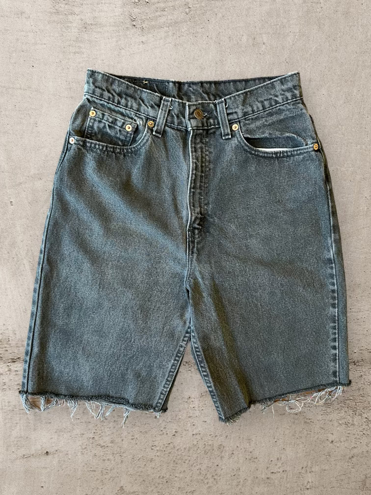 90s Levi’s 521 Black Cut Off Denim Shorts - 28”