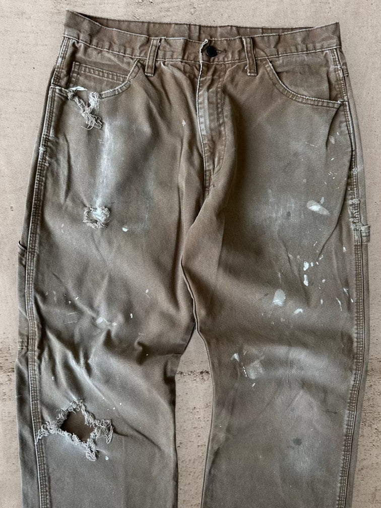 00s Dickies Distressed Brown Carpenter Pants - 32x30