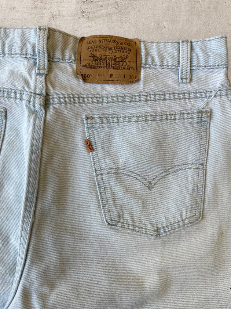 90s Levi’s 560 OrangeTab Light Wash Denim Shorts - 38”
