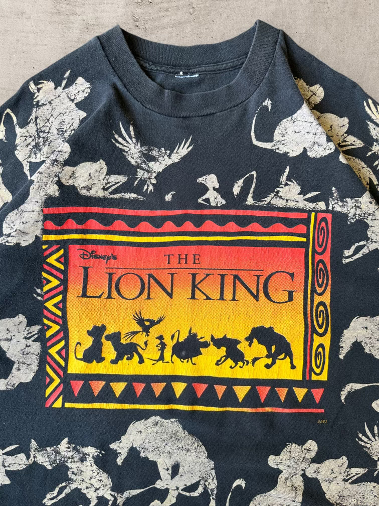 90s The Lion Ling Front Print T-Shirt - XL
