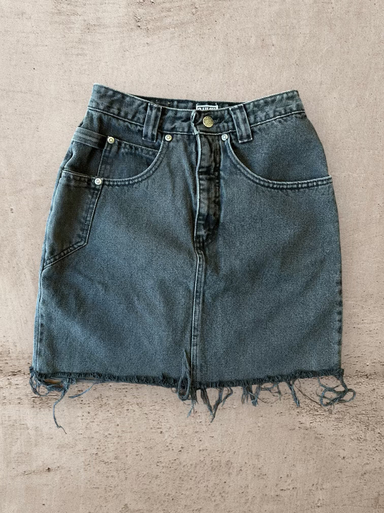 90s Calvin Klein Frayed Denim Skirt - 24"