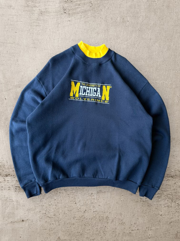 90s University of Michigan Wolverines Double Neck Sweatshirt - XL