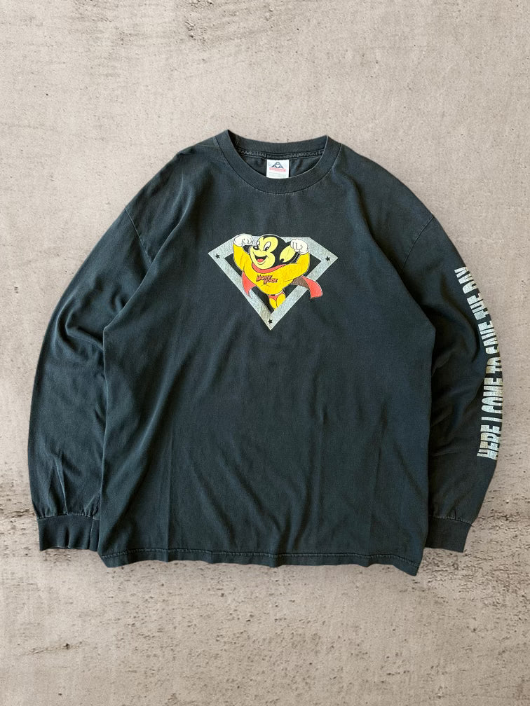 90s Mighty Mouse Long Sleeve T-Shirt - XL