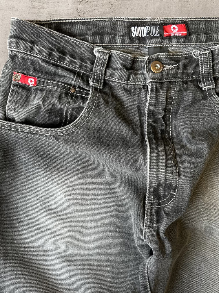 00s South Pole Faded Black Denim Carpenter Jeans - 30x30