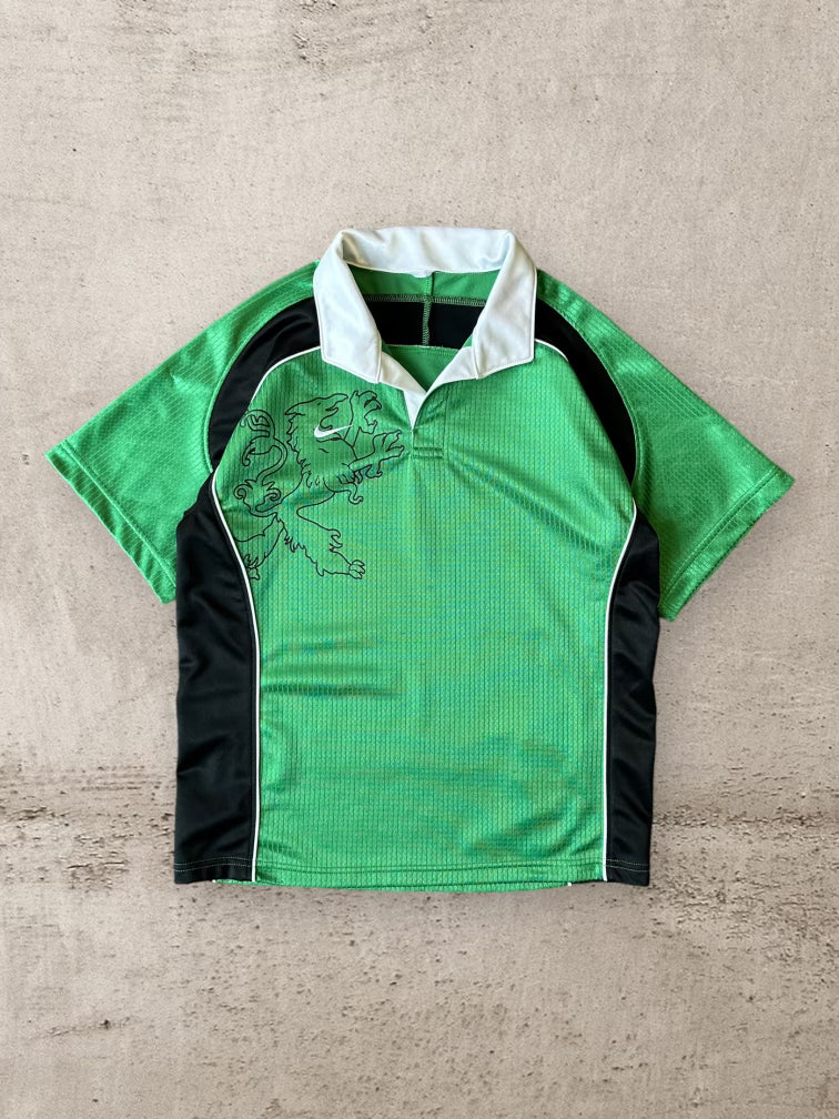 00s Nike Green & Black Soccer Jersey - XS
