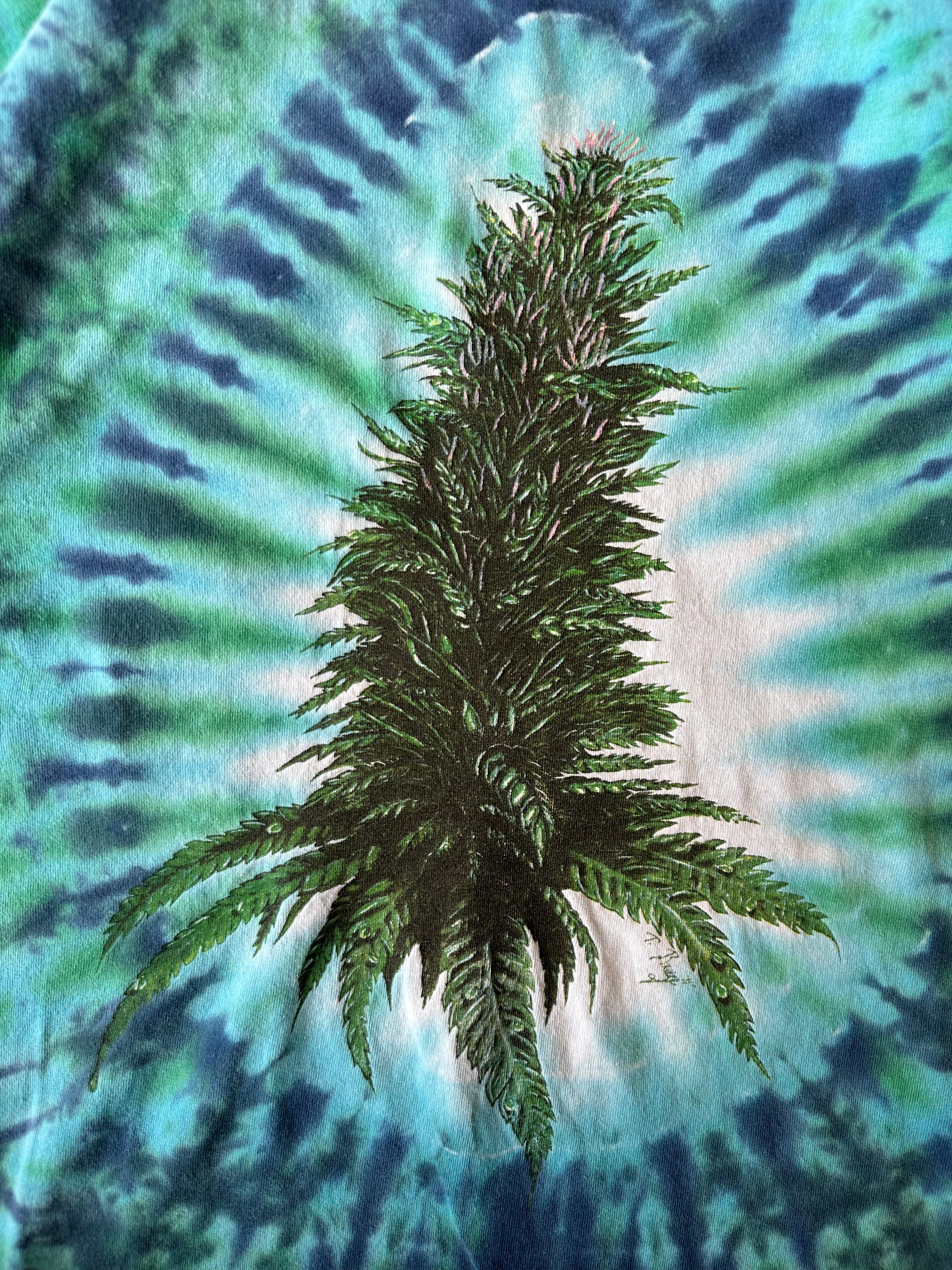90s Tie Dye Weed T-Shirt - Large