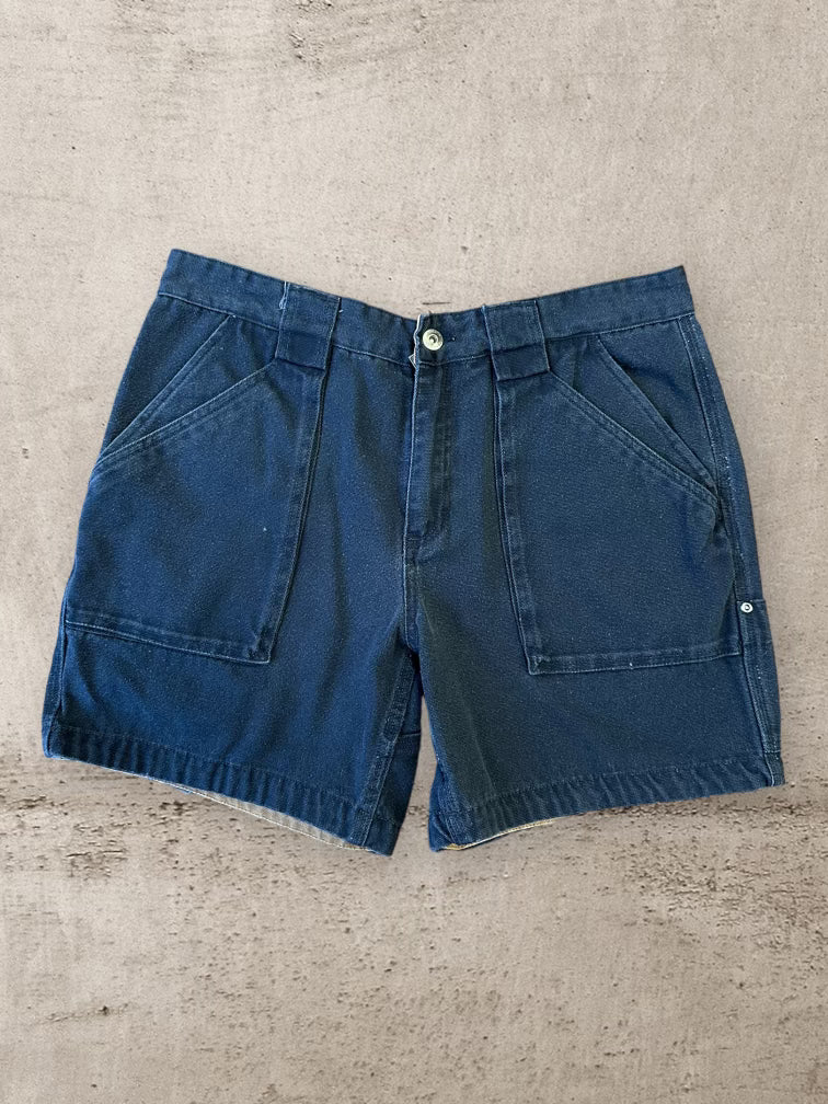 00s Navy Blue Double Pocket Fatigue Shorts - 34”