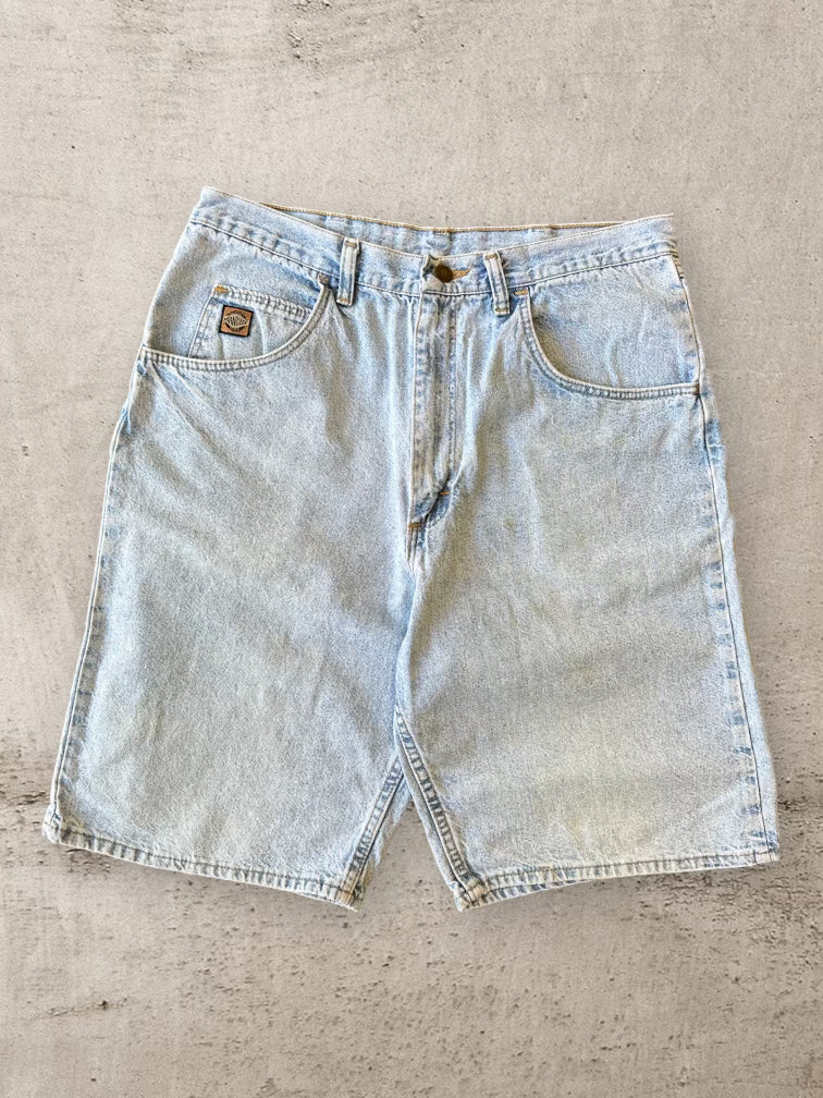 90s Wrangler Light Wash Denim Shorts - 33”