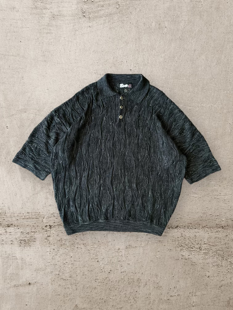 90s BaamZ Knit Button Up Polo - XXL