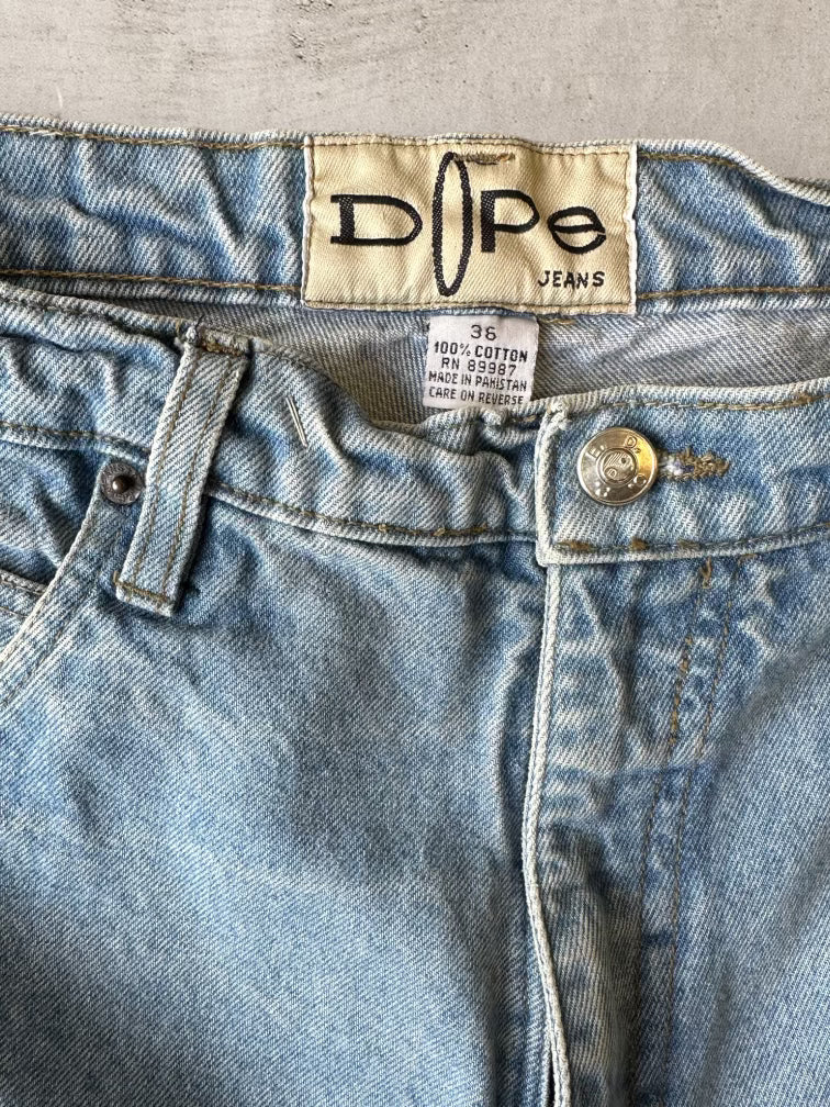 90s Dope Light Wash Denim Jeans  - 34x27