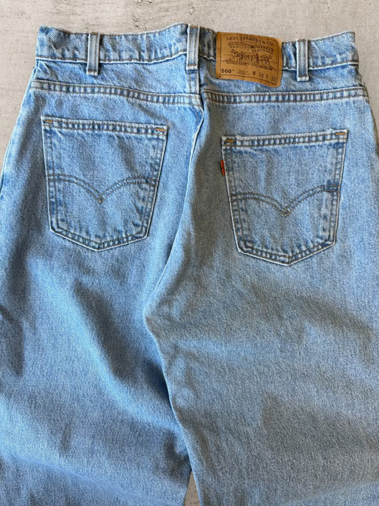 90s Levi’s 560 Light Wash Denim Jeans - 32x27.5