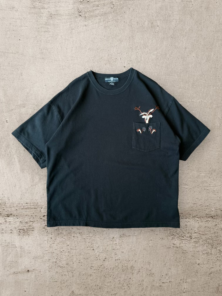 90s Warner Bros Road Runner Pocket T-Shirt - XL