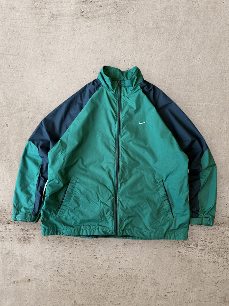 00s Nike Green & Black Zip Up Jacket - XXL