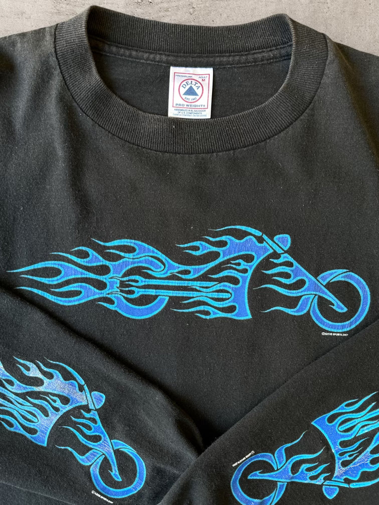 2002 Daytona Bike Week Flames Long Sleeve T-Shirt - Medium