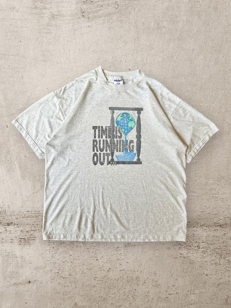 90s Time is Running Out Earth T-Shirt - XL