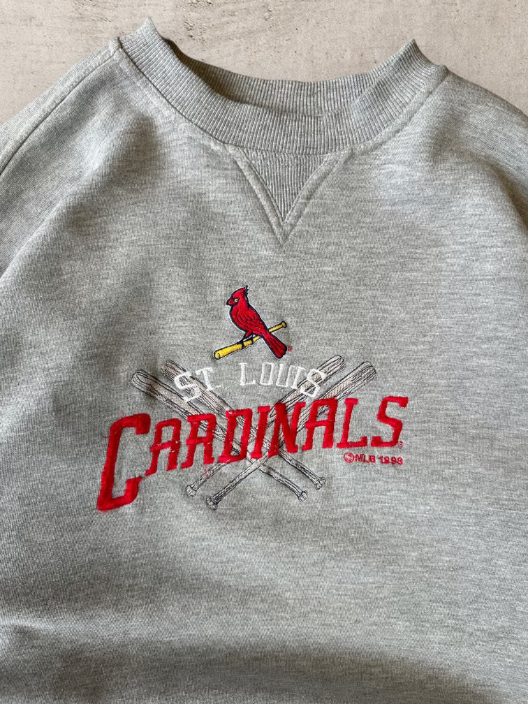 90s St. Louis Cardinals Embroidered Crewneck - Large