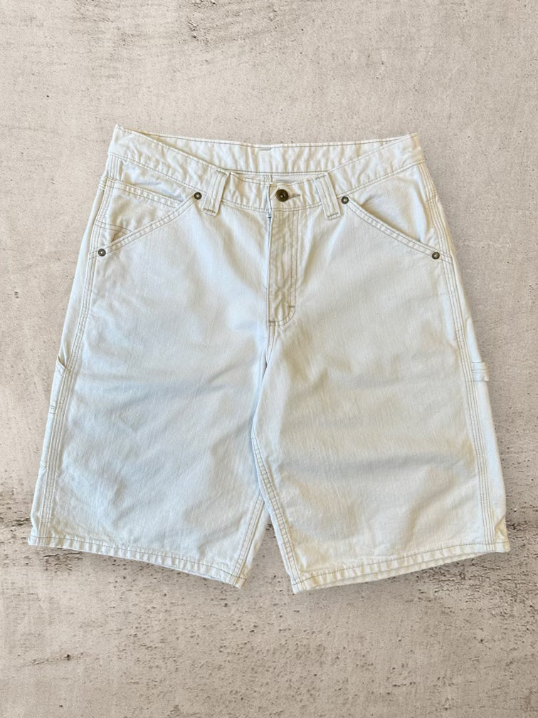 00s Lee Dungarees White Carpenter Shorts - 32”