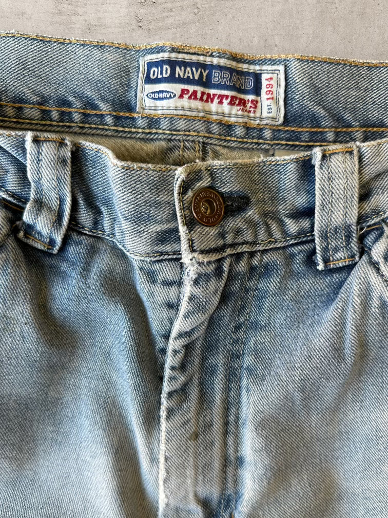 00s Old Navy Faded Denim Painter Jeans - 30x30